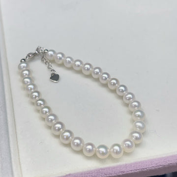Freshwater Pearl Bracelet | 5–6mm Near-Round · High Luster · Nucleation-Free Pearls · S925 Silver