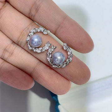 Premium Akoya Pearl Stud Earrings | 8–8.5mm Round Pearls · High Luster · S925 Silver Setting