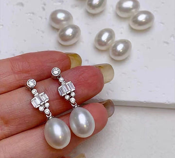 Classic Freshwater Pearl Studs | 9–10mm · Timeless Elegance · S925 Silver Posts