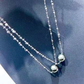 Tahitian Pearl Necklace | ~10mm · Saltwater Pearls · S925 Sterling Silver Setting