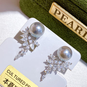 Akoya Pearl Stud Earrings | 7–8mm · Saltwater Pearls · Round · Strong Luster · S925 Sterling Silver