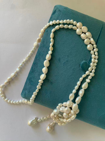 Freshwater Baroque Pearl Long Necklace | 3–20mm · 163 Pearls · Bright Luster · 132cm Length
