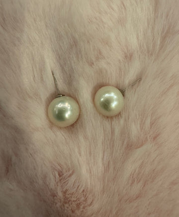 Bold Edison Pearl Stud Earrings | 11–12mm White Pearls · S925 Wide-Base Posts · Effortless Star Style
