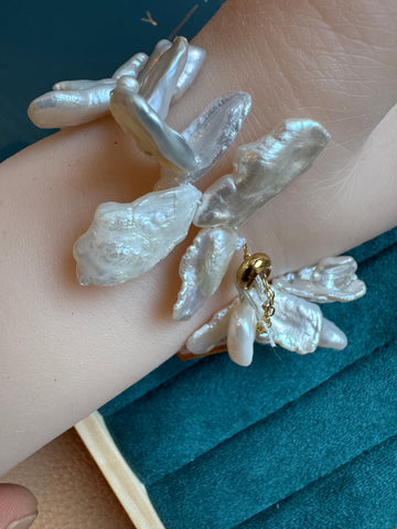 Freshwater Petal Pearl Bracelet | 2–15mm · Nucleation-Free · Adjustable Length · Anti-Oxidation Metal