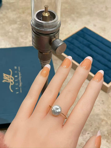 Freshwater Pearl Ring | 9.5mm · Nucleation-Free · Petite Design · Anti-Oxidation Metal