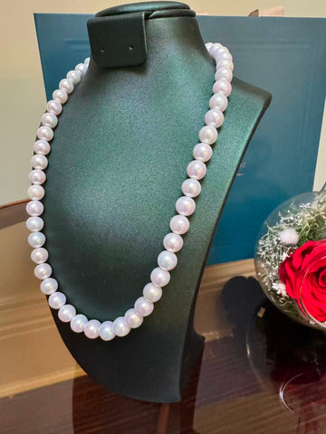 Freshwater Pearl Necklace | 7–8mm · Near-Round · Strong Luster · Smooth Surface · S925 Sterling Silver Ingot Clasp