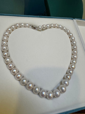 Freshwater Pearl Necklace | 7–8mm · Near-Round · Strong Luster · Smooth Surface · S925 Sterling Silver Ingot Clasp