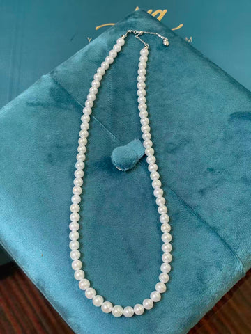 Freshwater Pearl Necklace | 5–6mm · Near-Round · Strong Luster · Smooth Surface · 41–42cm Length · S925 Sterling Silver Adjustable Clasp