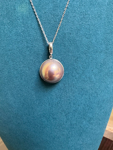 Mabe Pearl Pendant | 16mm · Rare Bronze-Tone · Flawless Mirror Luster · S925 Sterling Silver Universal Clasp (Pendant Only)