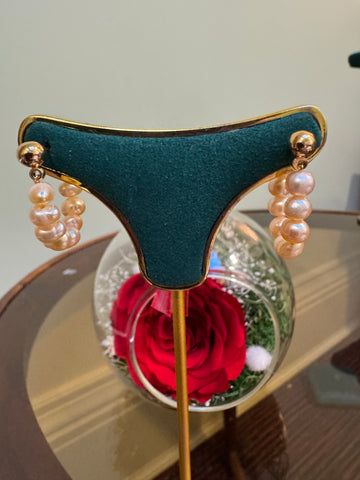 Freshwater Pearl Earrings | 4–5mm · Champagne Oval · Gold-Plated S925 Sterling Silver · 20–22mm Length