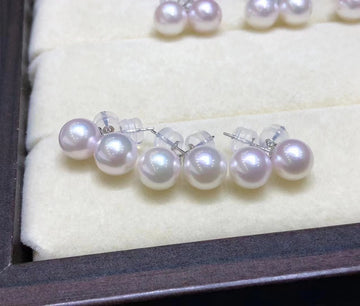Japanese Saltwater Pearl Stud Earrings | 7–7.5mm · Round · S925 Sterling Silver Posts