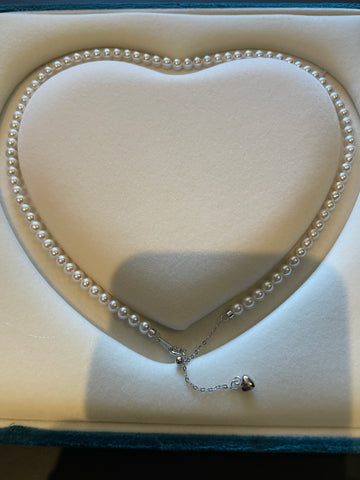 Brilliant White Freshwater Pearl Necklace | 4–4.5mm Beads · Sterling Silver · Adjustable Chain