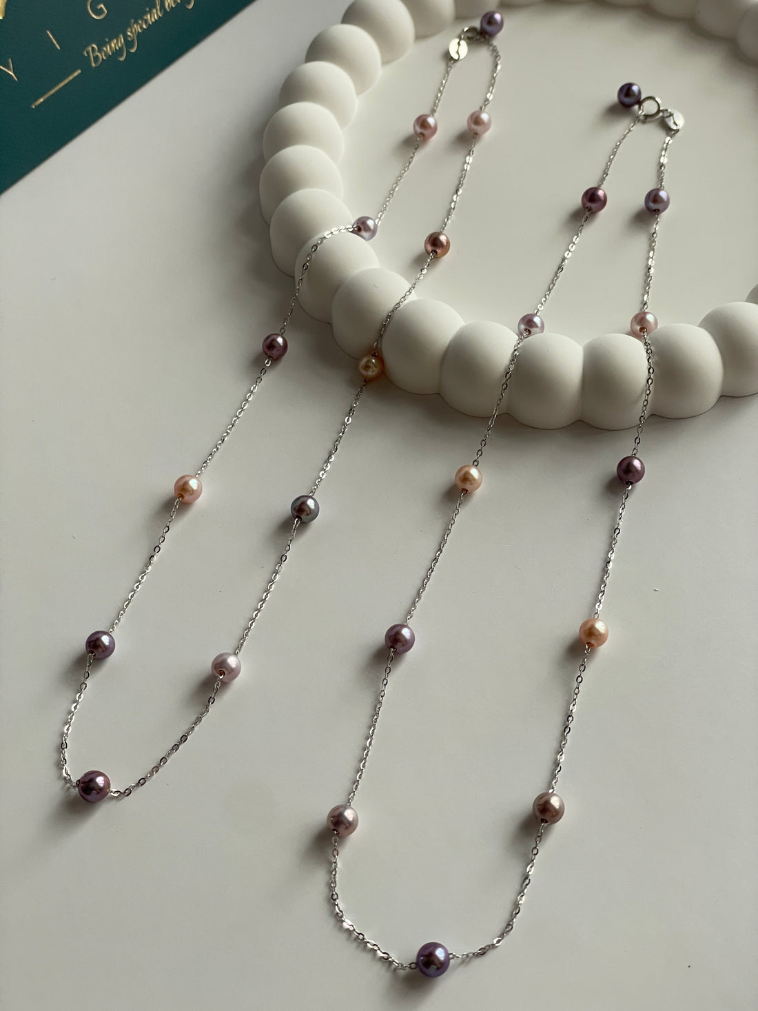 Freshwater Pearl Necklace | 5–6mm · Iridescent Multicolor · Near-Perfect Round · S925 Sterling Silver · 42cm · Random Shipment