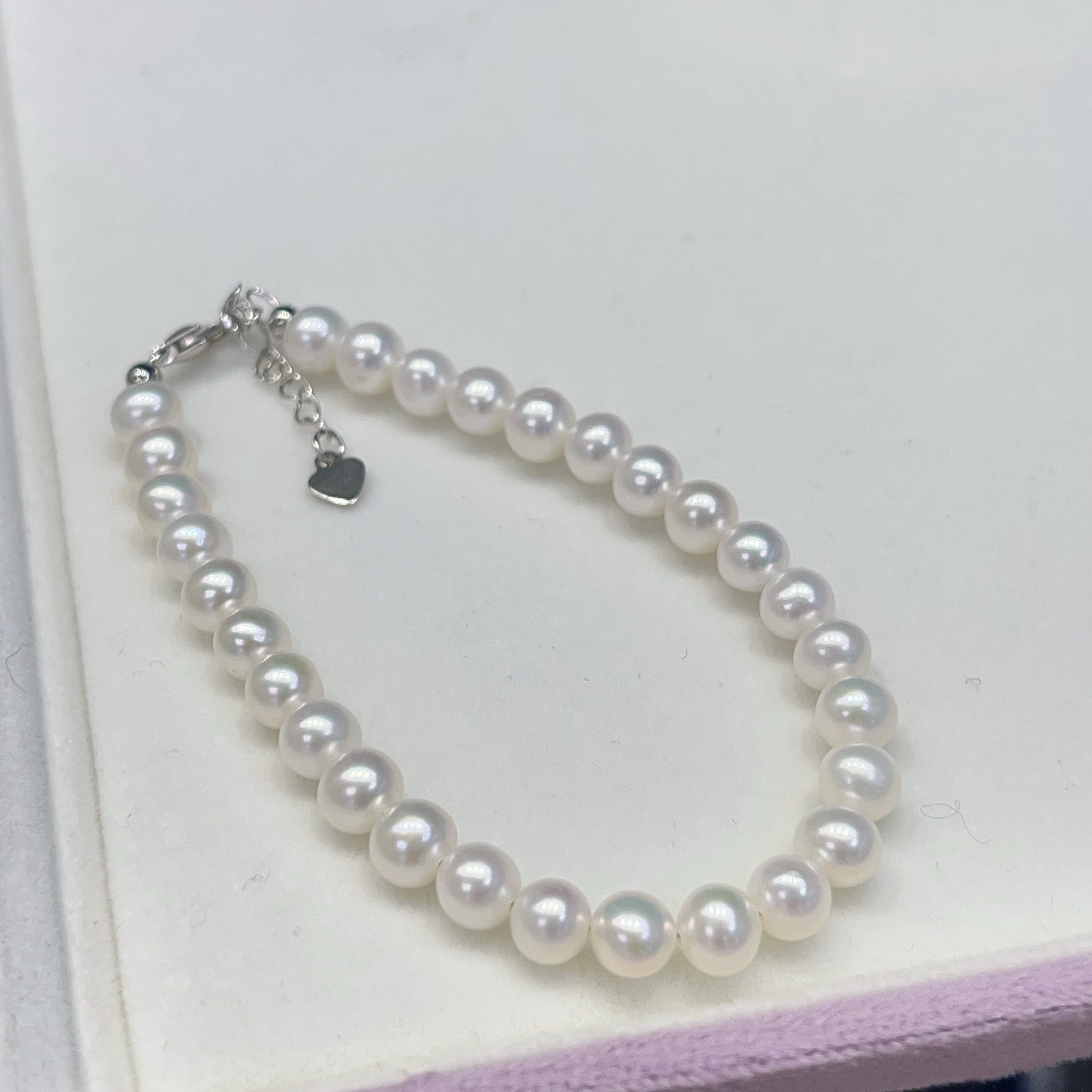 Freshwater Pearl Bracelet | 5–6mm Near-Round · High Luster · Nucleation-Free Pearls · S925 Silver