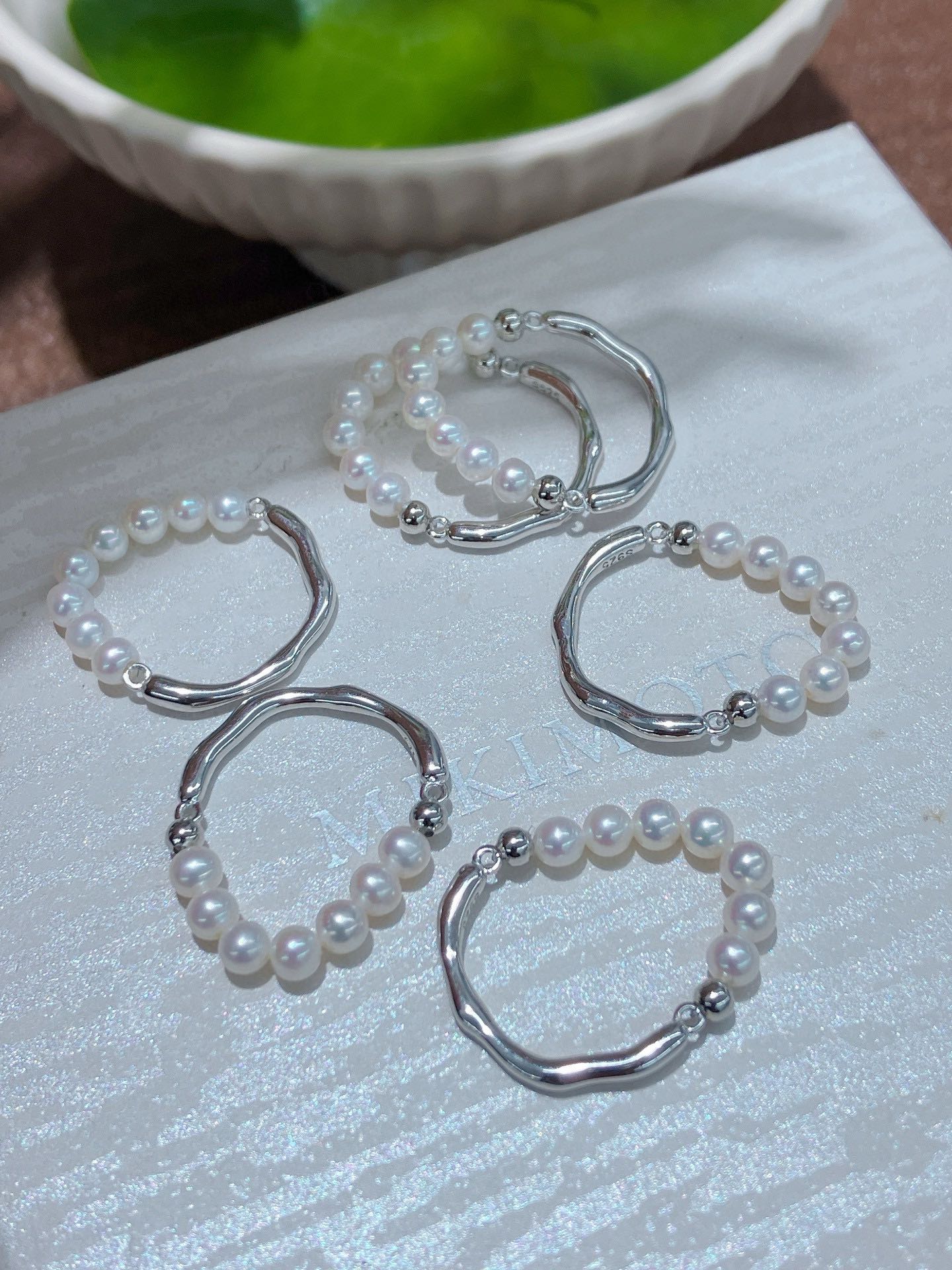French-Style Mini Pearl Ring | 3–4mm Natural Rice Pearls · Fine Luster · Full S925 Silver