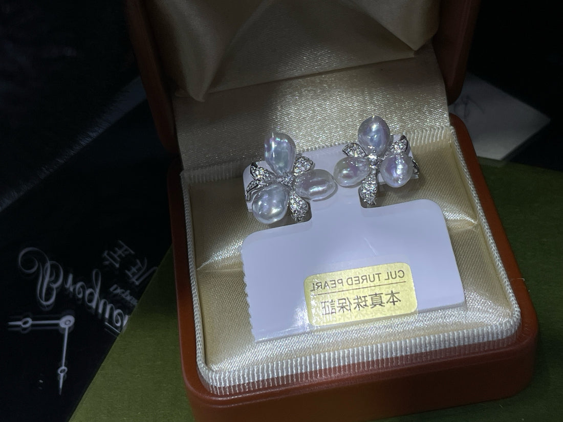 Aurora Luster Petal Stud Earrings | Nucleus-Free Freshwater Pearls · Matte Silver Finish · Universally Flattering