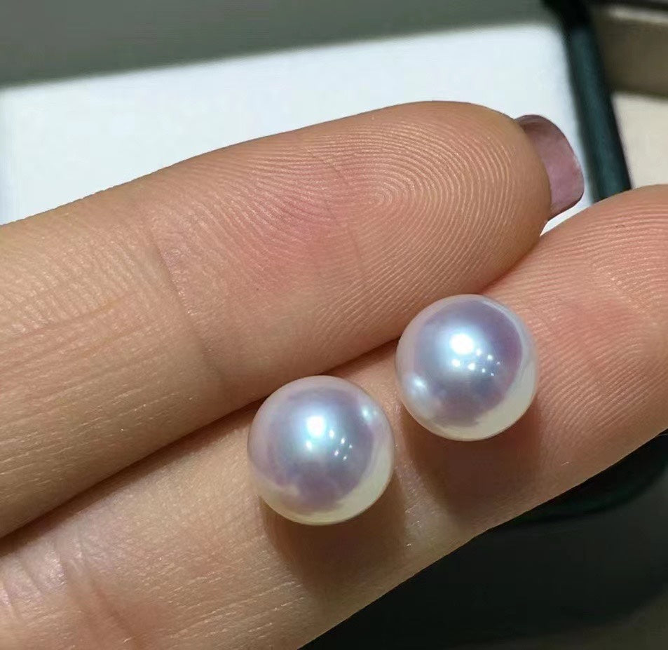 Classic Freshwater Pearl Studs | 7.5–8mm · Near-Perfect Roundness · S925 Silver Posts