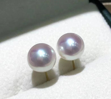 Classic Freshwater Pearl Studs — 7.5–8mm Near‑Perfect Rounds · S925 Silver Posts