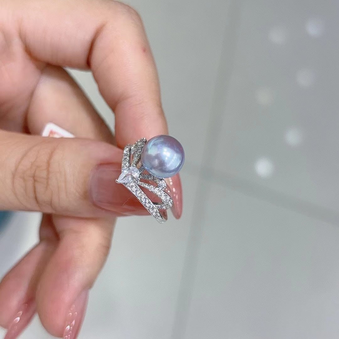 Aurora Glow Pearl Studs | 7.5mm · Near-Flawless Round Freshwater Pearls · S925 Silver Posts