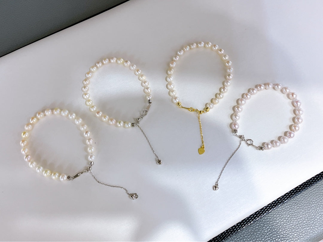 Akoya Baroque Pearl Bracelet | 5–6mm · Japanese Saltwater · Adjustable S925 Sterling Silver · Random Shipment