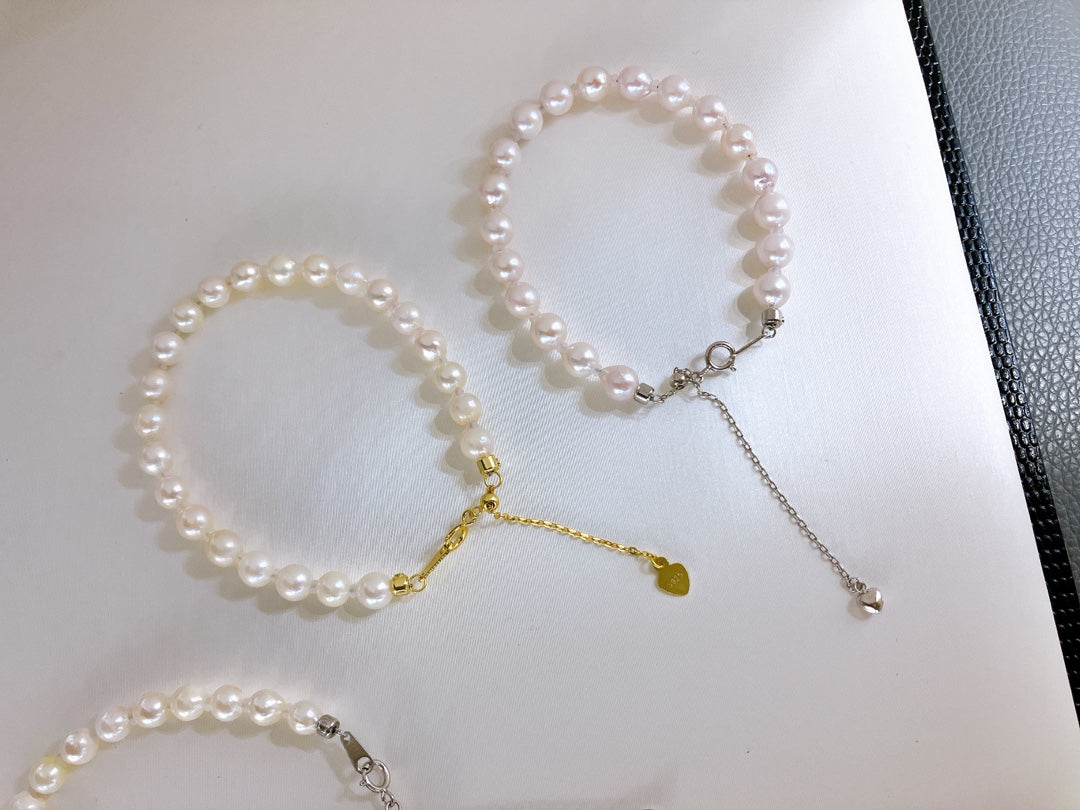 Akoya Baroque Pearl Bracelet | 5–6mm · Japanese Saltwater · Adjustable S925 Sterling Silver · Random Shipment