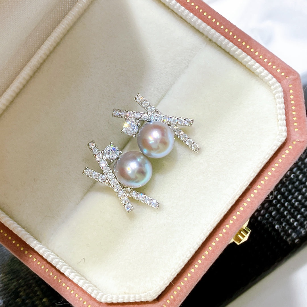 Akoya Pearl Stud Earrings — Natural Japanese Akoya · 6–7mm · S925 Sterling Silver
