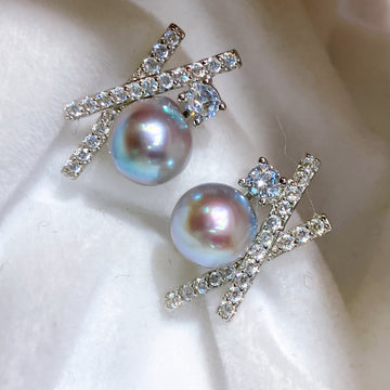 Akoya Pearl Stud Earrings — Natural Japanese Akoya · 6–7mm · S925 Sterling Silver