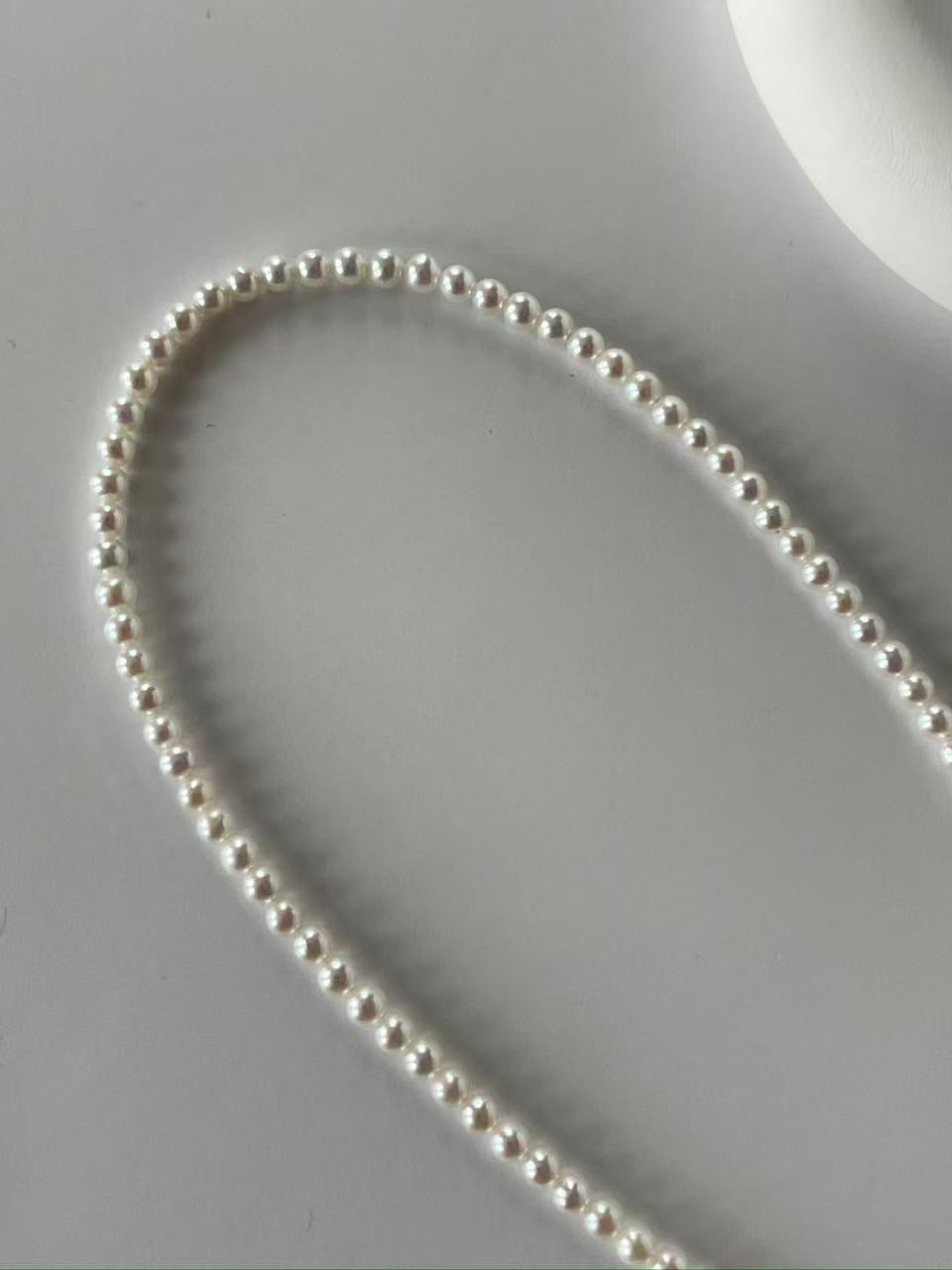 Freshwater Micro-Pearl Necklace — 118 Near-Round Pearls · 3.4–3.6mm · High Luster · S925 Double-Row Clasp · 41.5cm