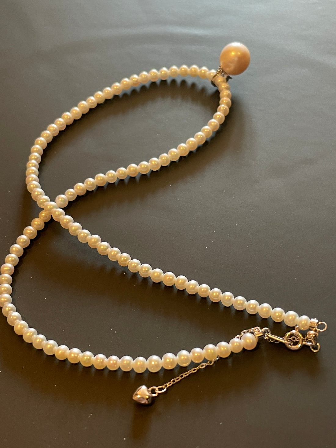 Freshwater Pearl Necklace with Drop Pendant | 4–4.5mm Pearls · 10–11mm Pendant · Sterling Silver Clasp