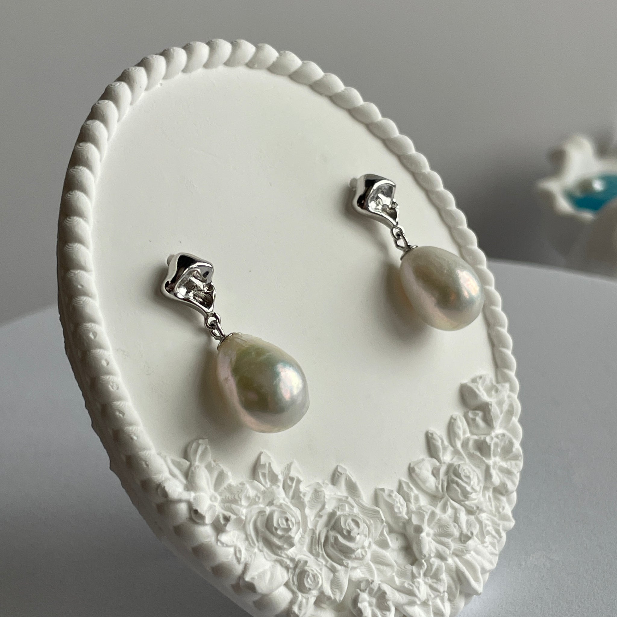 Freshwater Baroque Pearl Drop Earrings | 9–12mm · White Teardrop · S925 Sterling Silver · 26–30mm Length