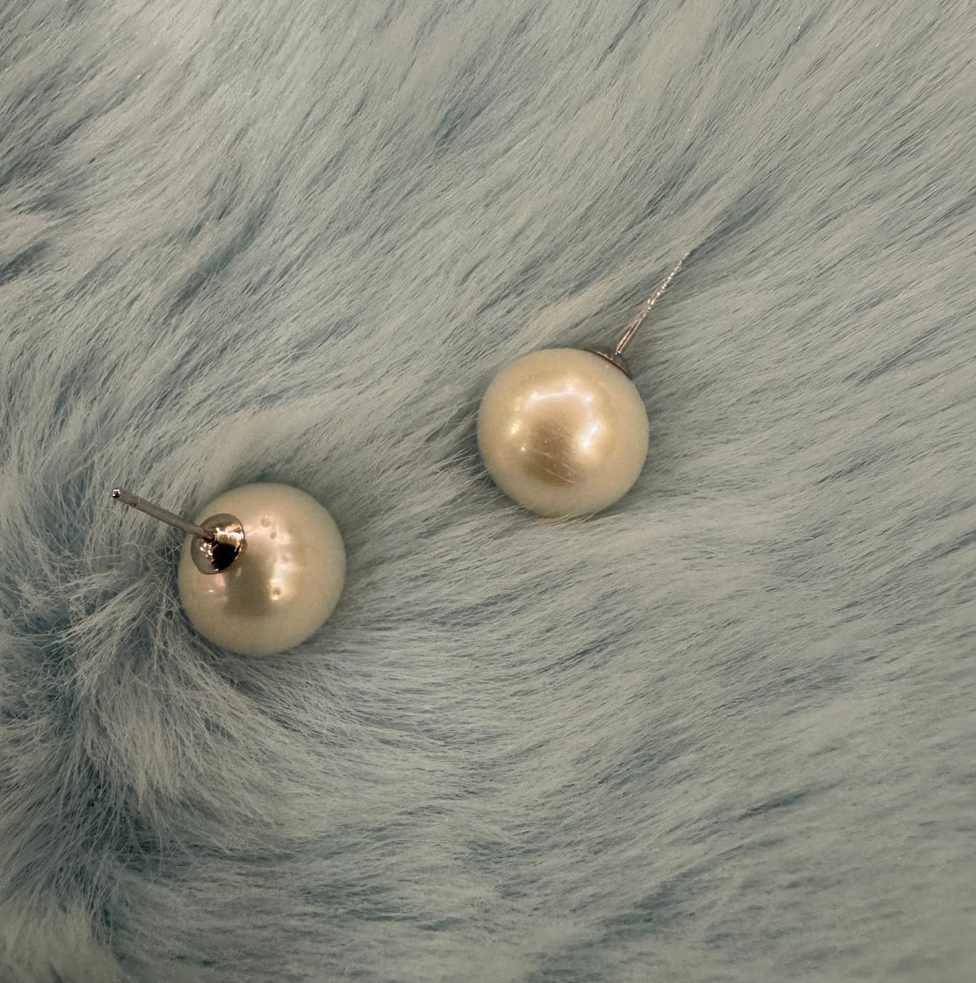 Bold Edison Pearl Stud Earrings | 11–12mm White Pearls · S925 Wide-Base Posts · Effortless Star Style