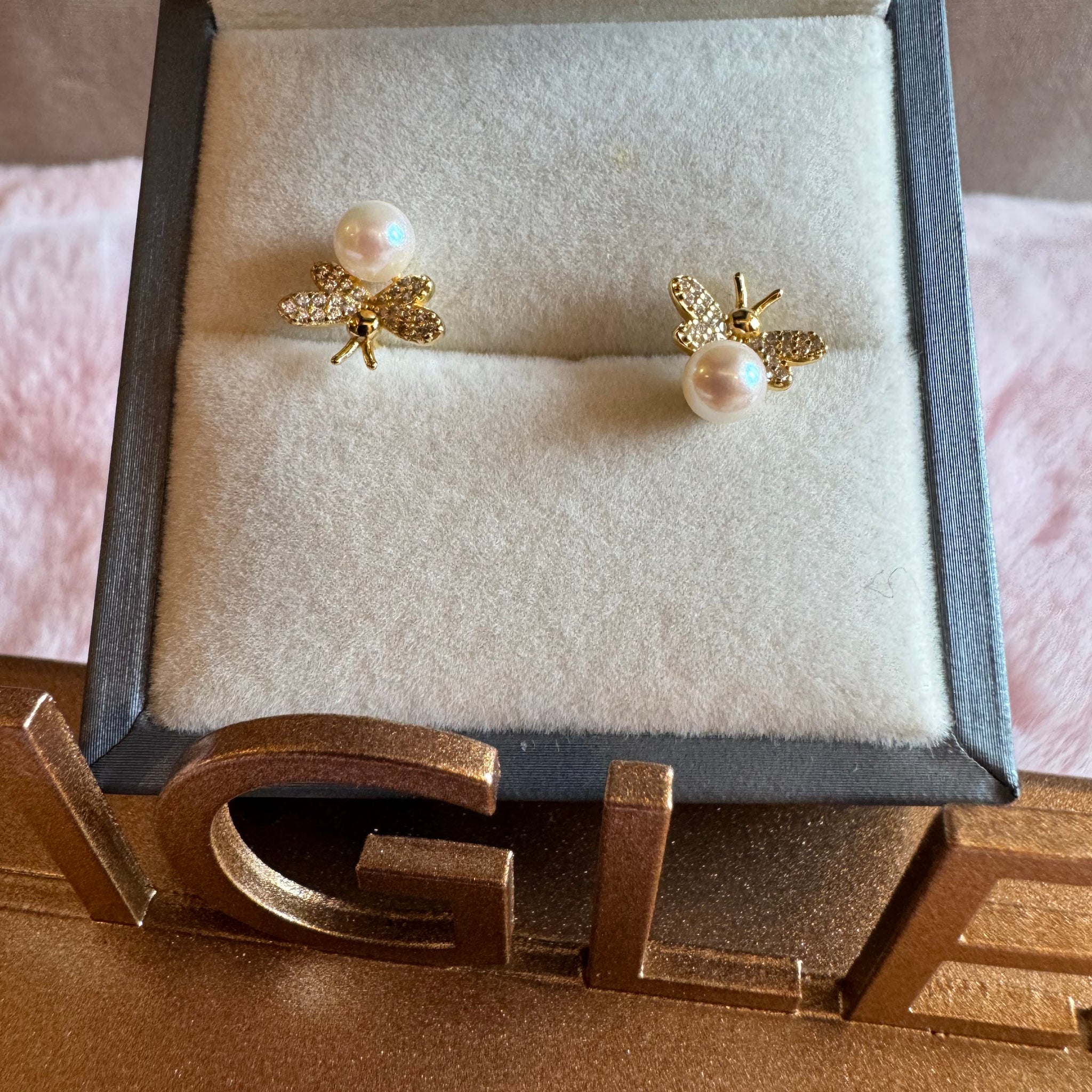 Mini Butterfly Pearl Stud Earrings | 3mm Saltwater Pearls · Anti-Tarnish Silver-Plated Copper · Delicate &amp; Round