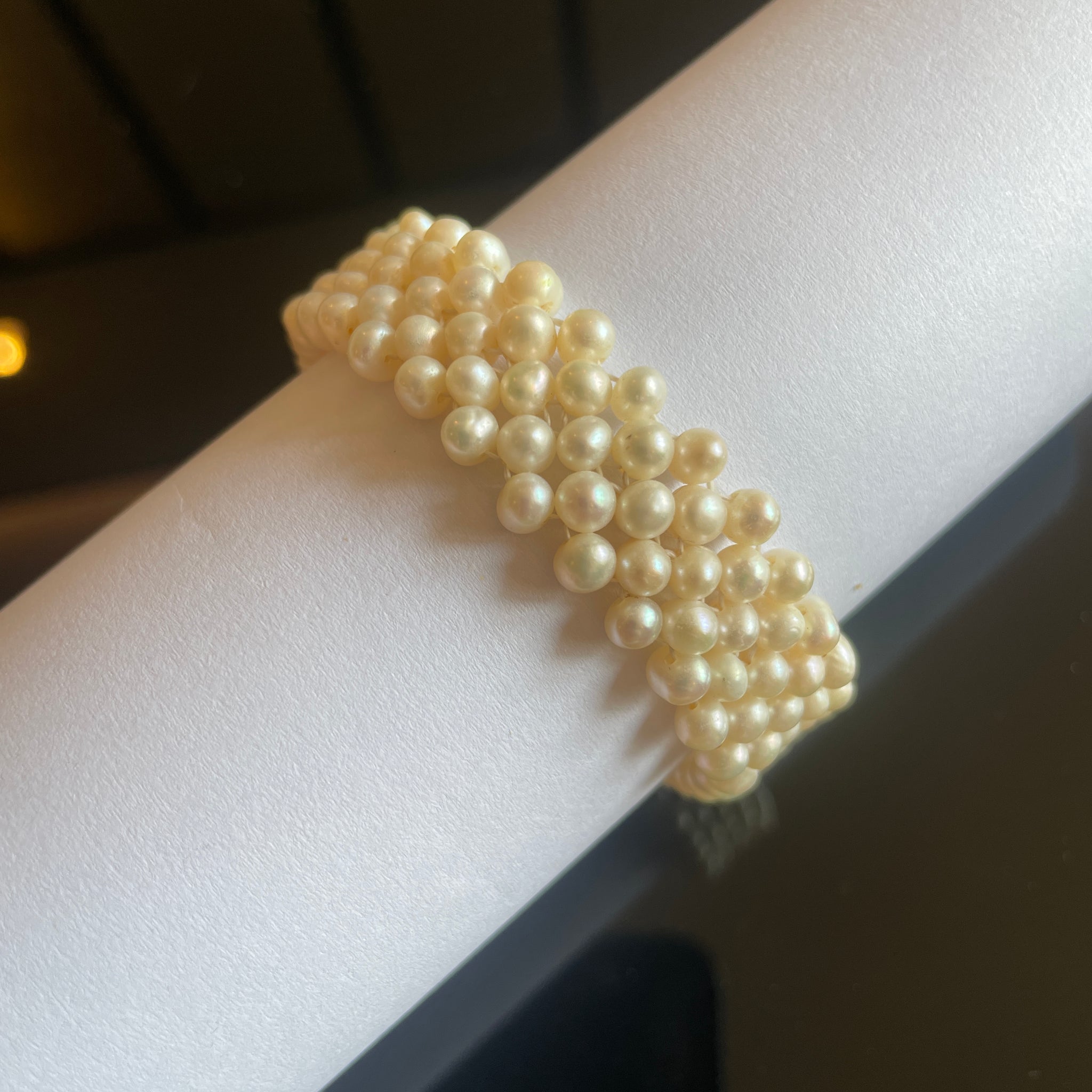 Layered Freshwater Pearl Bracelet with Bow Clasp | 3–4mm & 7–8mm Pearls · Handmade Elegance