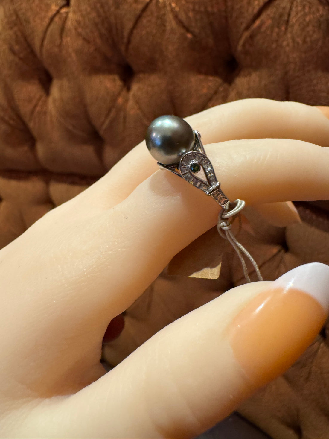 Tahitian Black Pearl Ring | 10mm · Strong Luster · S925 Sterling Silver