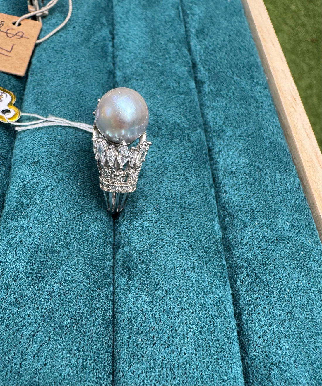 Akoya Pearl Adjustable Ring | 9–10mm · Strong Luster · Zircon-Set 925 Sterling Silver