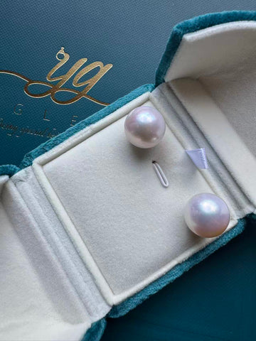 Large Freshwater Pearl Stud Earrings | 15–16mm Rare Size · Delicate Luster · Face-Slimming Effect