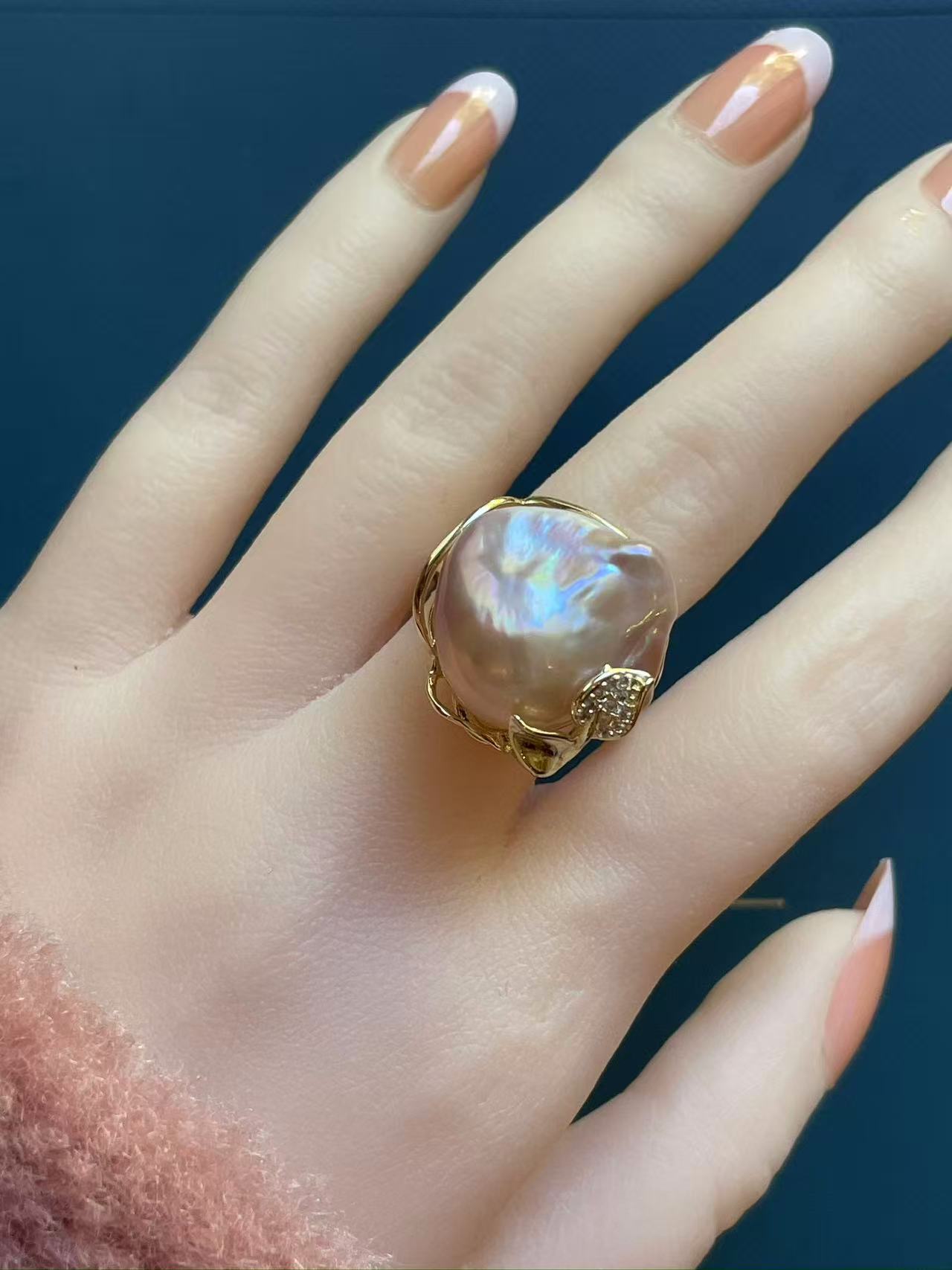 Baroque Freshwater Pearl Ring | Purple-Pink Tone · Adjustable · Tarnish-Resistant Metal · Random Shipment