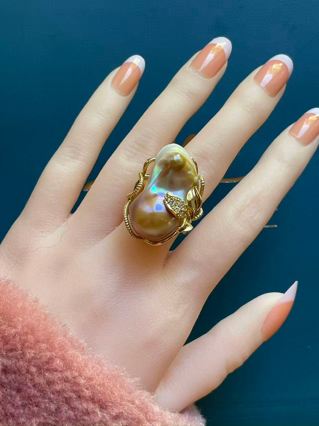 Baroque Freshwater Pearl Ring | Purple-Pink Tone · Adjustable · Tarnish-Resistant Metal · Random Shipment