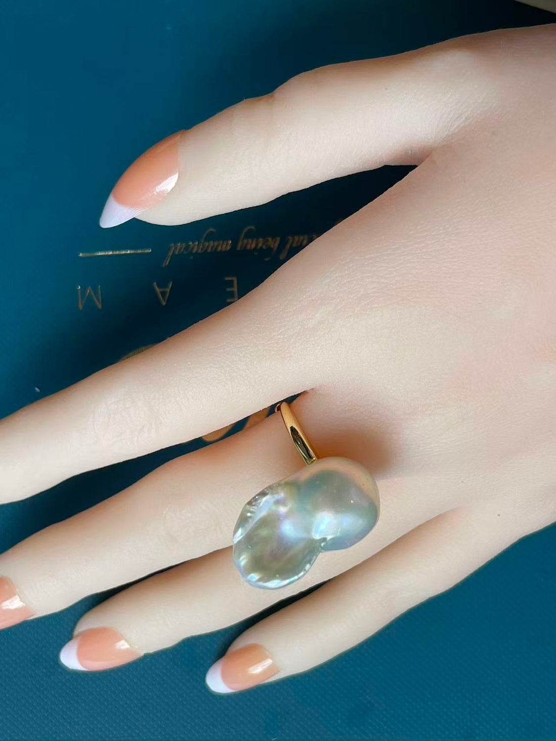 Baroque Freshwater Pearl Ring | 16–36mm · White Pearl · Adjustable · Fashion Statement