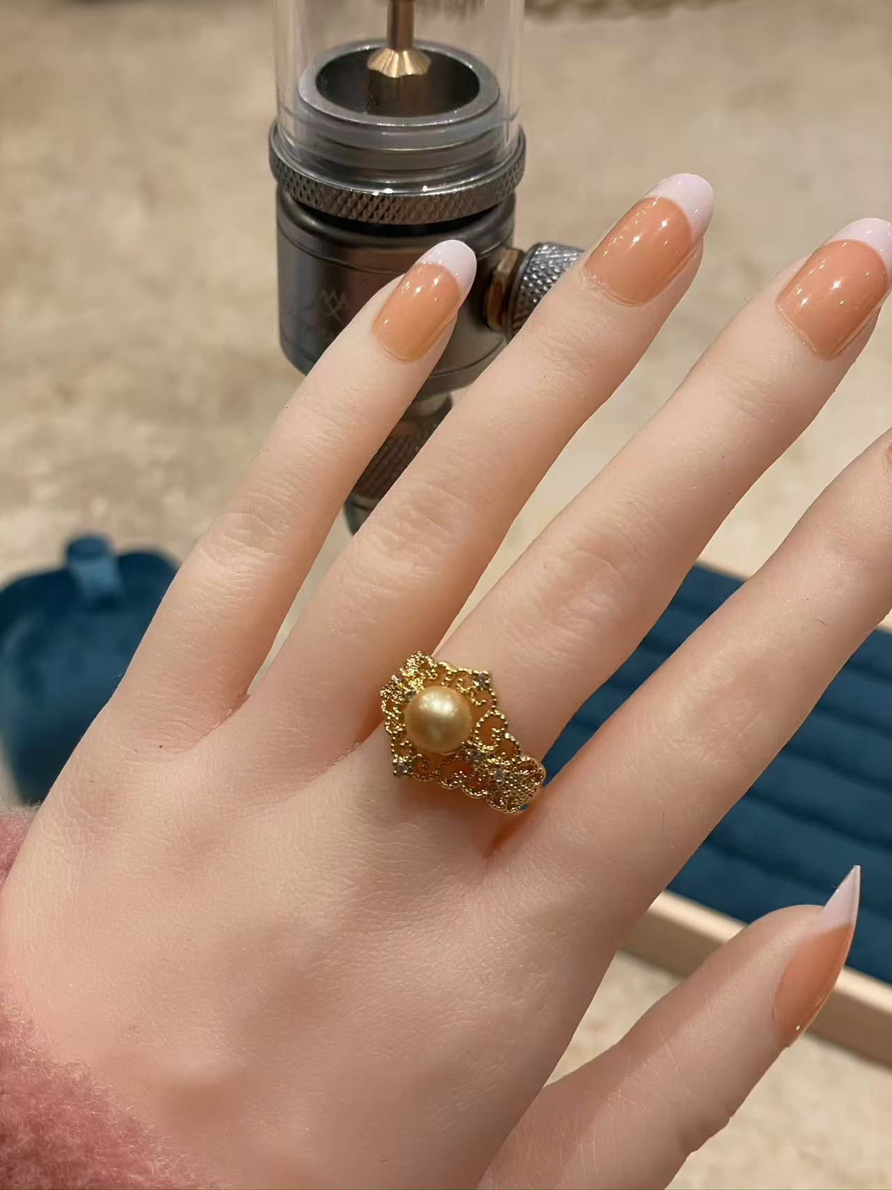 Freshwater Pearl Ring | 6.5mm · Petite Design · Adjustable · Anti-Oxidation Metal