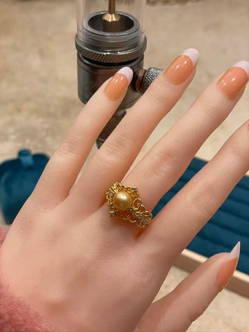 Freshwater Pearl Ring | 6.5mm · Petite Design · Adjustable · Anti-Oxidation Metal