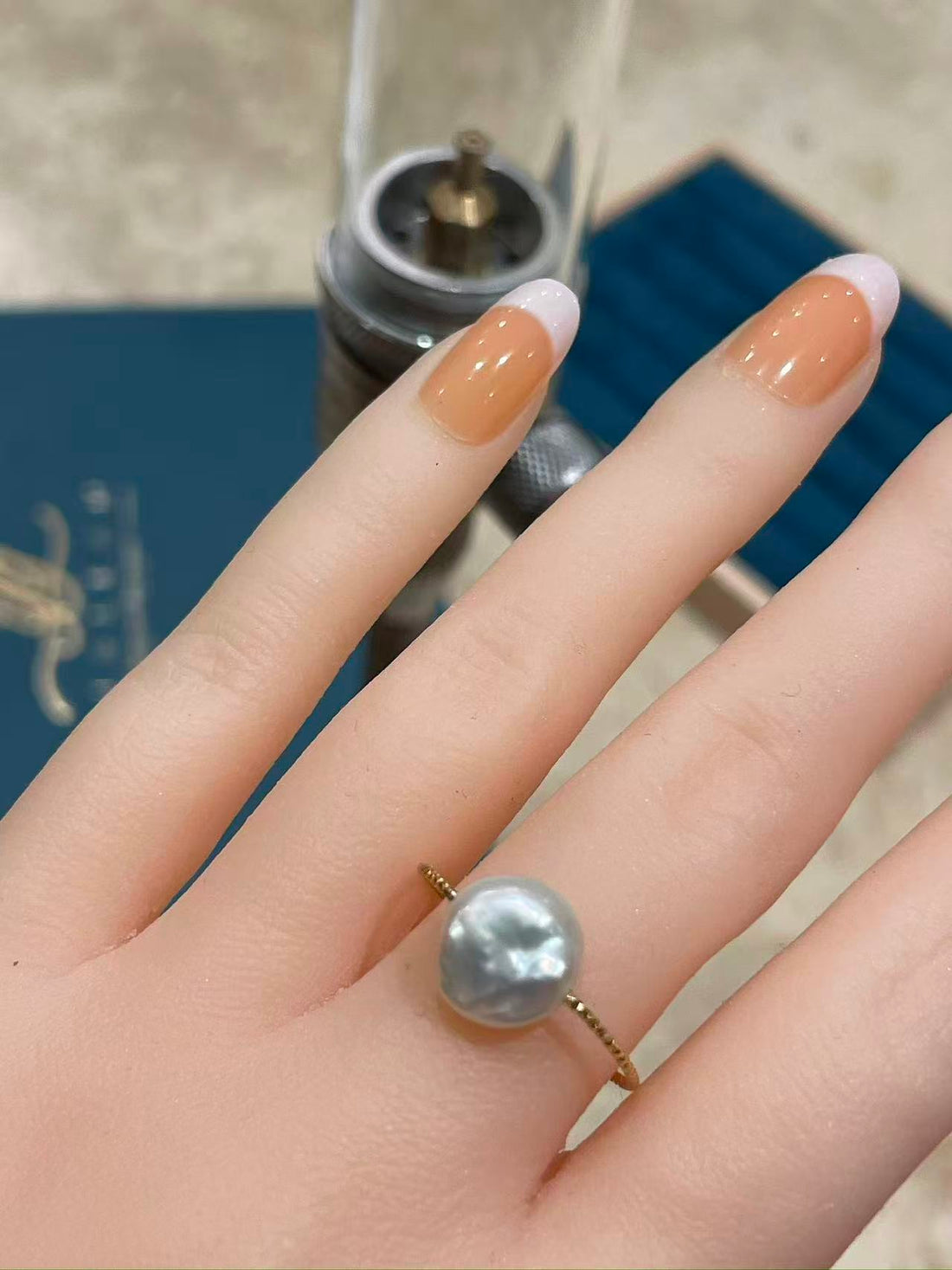 Freshwater Pearl Ring | 9.5mm · Nucleation-Free · Petite Design · Anti-Oxidation Metal