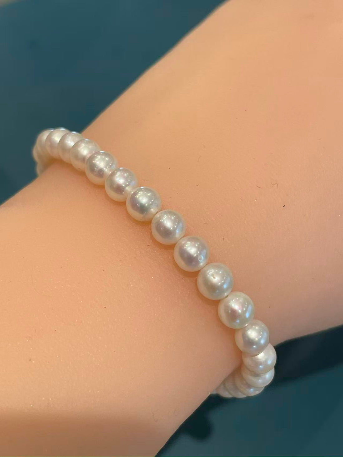 Freshwater Pearl Bracelet | 5–6mm · Nucleation-Free · White · Gold-Plated S925 Silver &amp; Alloy