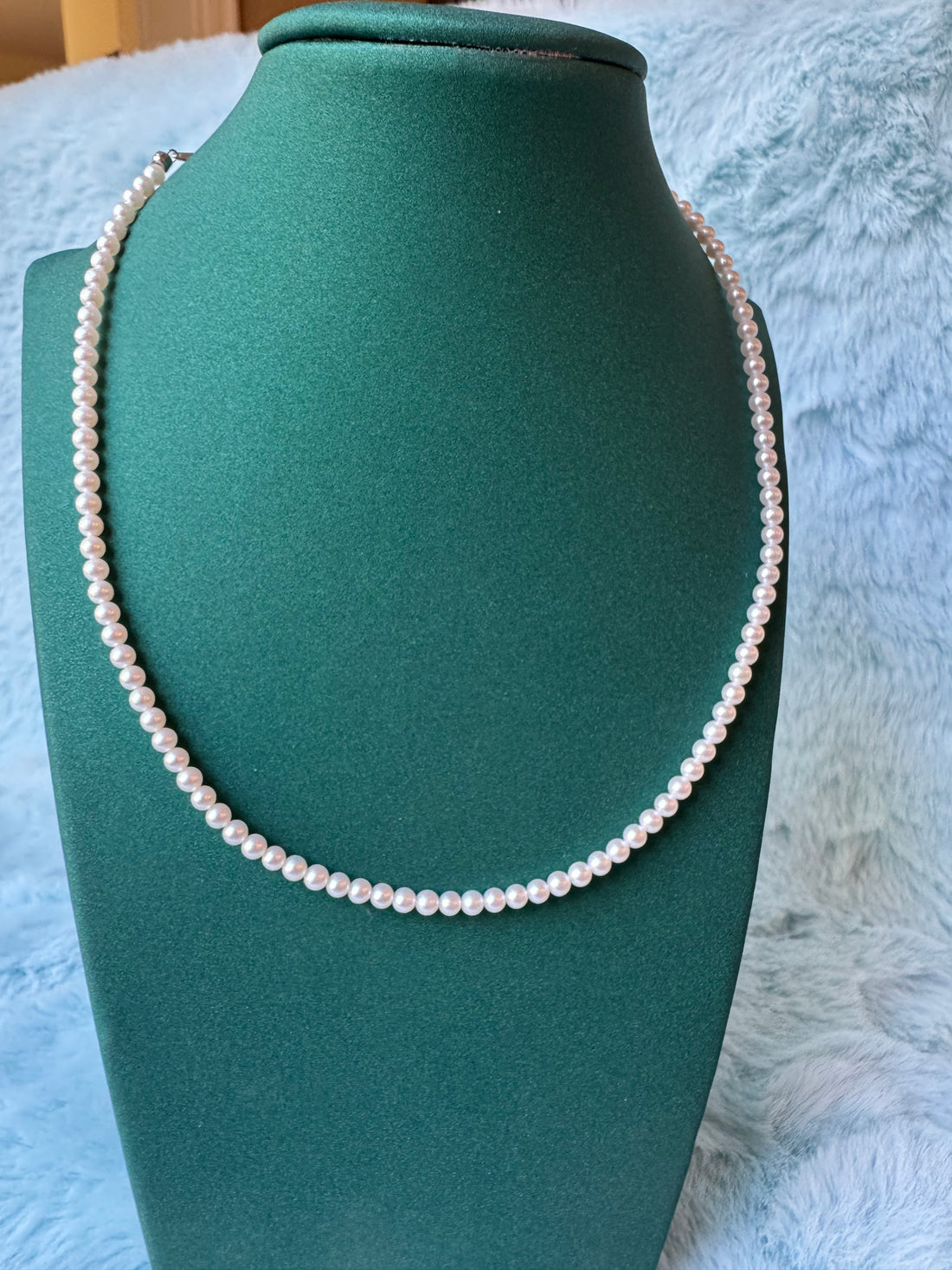 Freshwater Pearl Necklace | 3–4mm · Premium Round · Top Luster · Delicate “Light Bulb” Glow