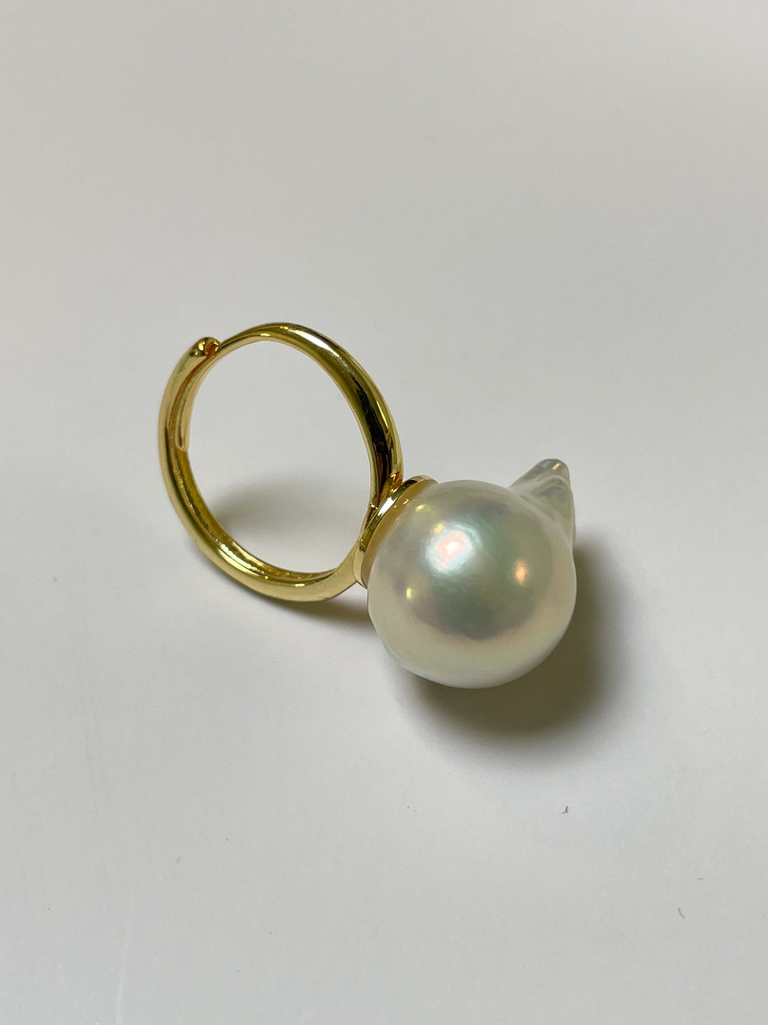 Baroque Freshwater Pearl Ring | 14–28mm · White Pearl · Adjustable · Tarnish-Resistant Metal