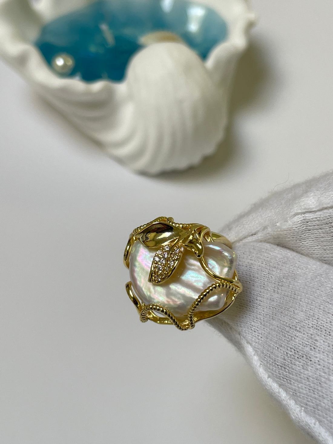 Baroque Freshwater Pearl Ring | Square Pearl · Adjustable · Tarnish-Resistant Metal · Random Shipment