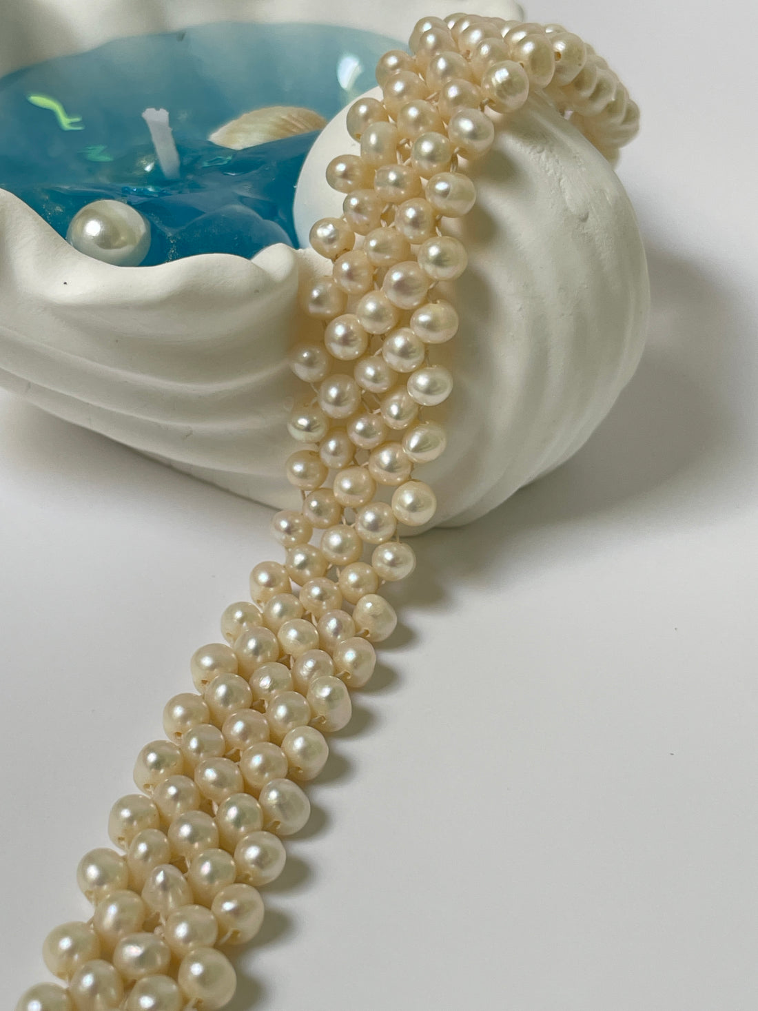 Layered Freshwater Pearl Bracelet with Bow Clasp | 3–4mm & 7–8mm Pearls · Handmade Elegance