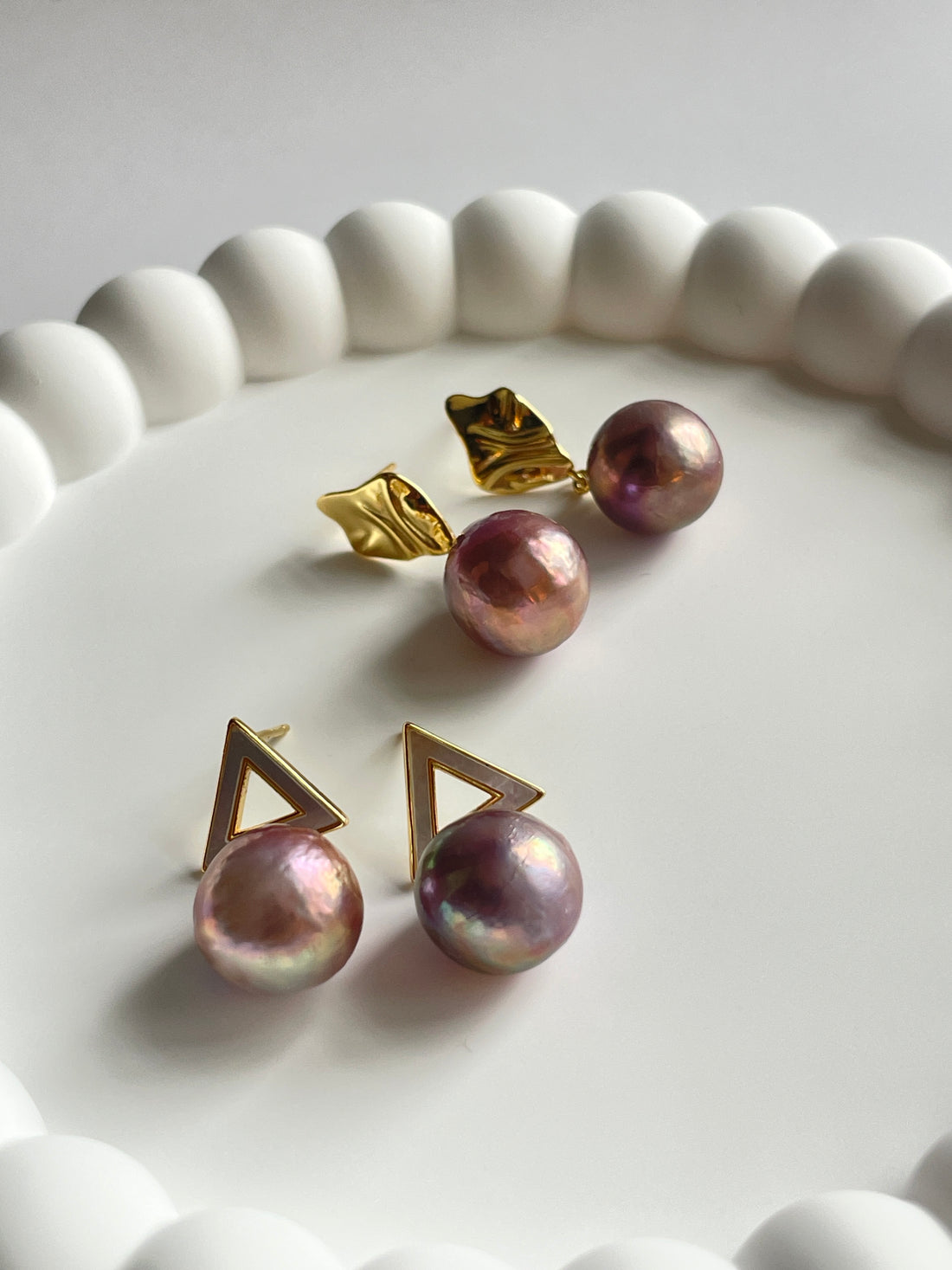 Freshwater Baroque Pearl Drop Earrings | 12–13mm · Iridescent Purple · Gold-Tone Metal · 3.1cm Length