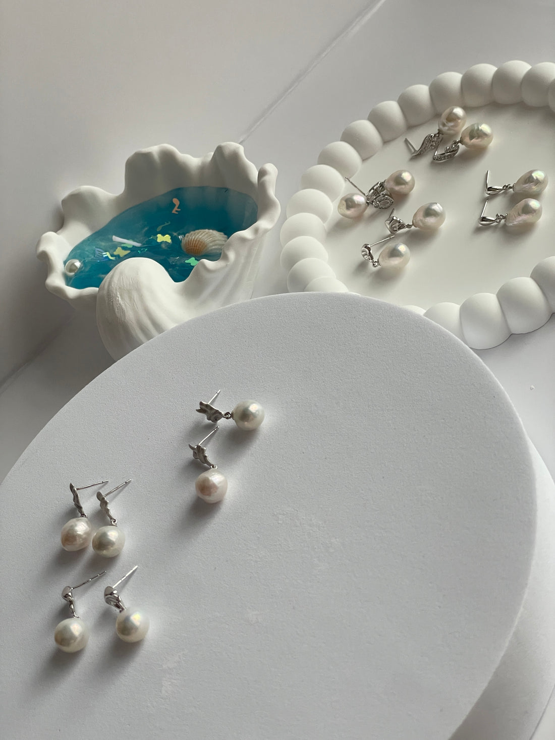 Freshwater Baroque Pearl Drop Earrings | 9–12mm · White Teardrop · Silver-Tone Metal · 26mm Length