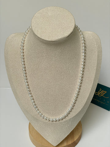 Freshwater Pearl Necklace | 5–6mm · Round · High Luster · Sterling Silver Clasp